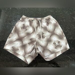 Psycho Bunny Brown Patterned Swim Shorts